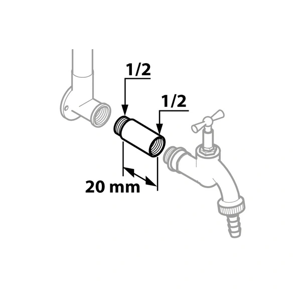 Hahnverlängerung, Messing