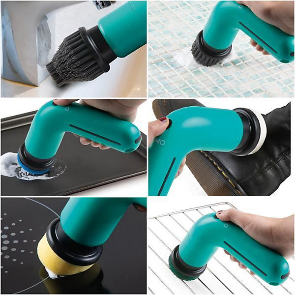 Brosse de nettoyage rotative DOMO DO248SB sans fil 3,6 V bleu 2 vitesses 6 accessoires