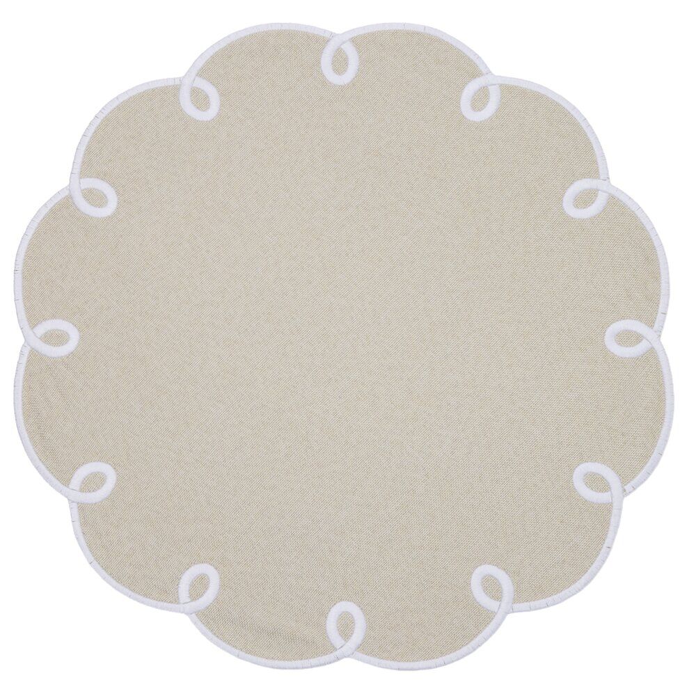 Set de table rond à bord festonné Ø38 cm rouge