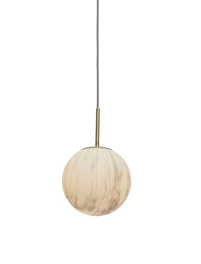 CARRARA - Suspension en fer abat-jour en verre or/verre teint, h. 35cm