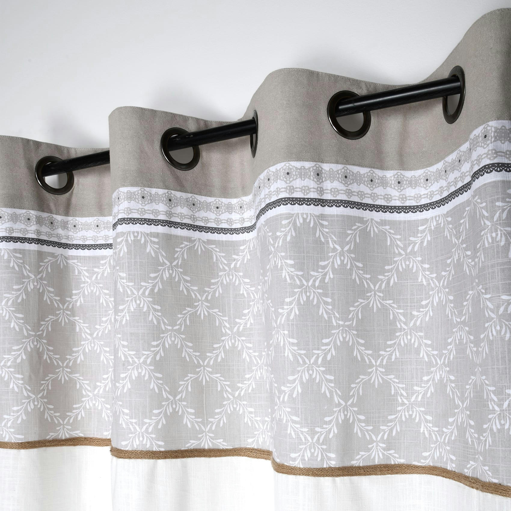 - Rideau tamisant à l'esprit naturel coton naturel 140x260 cm