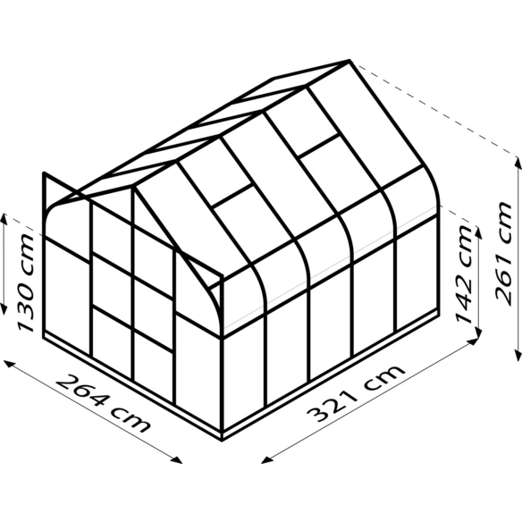 Gewächshaus »Dione«, 8,3 m², Aluminium/Glas, winterfest