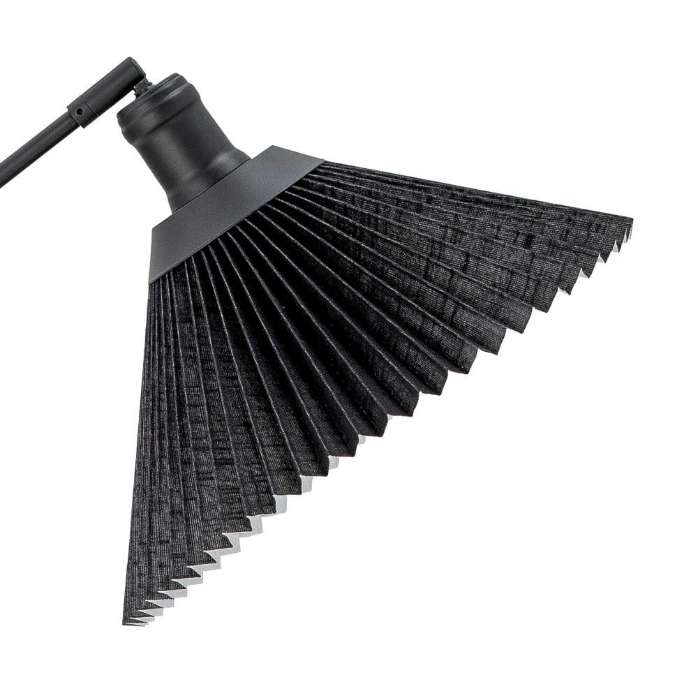 POLUS - Lampadaire en bois et métal bois foncé  et  noir