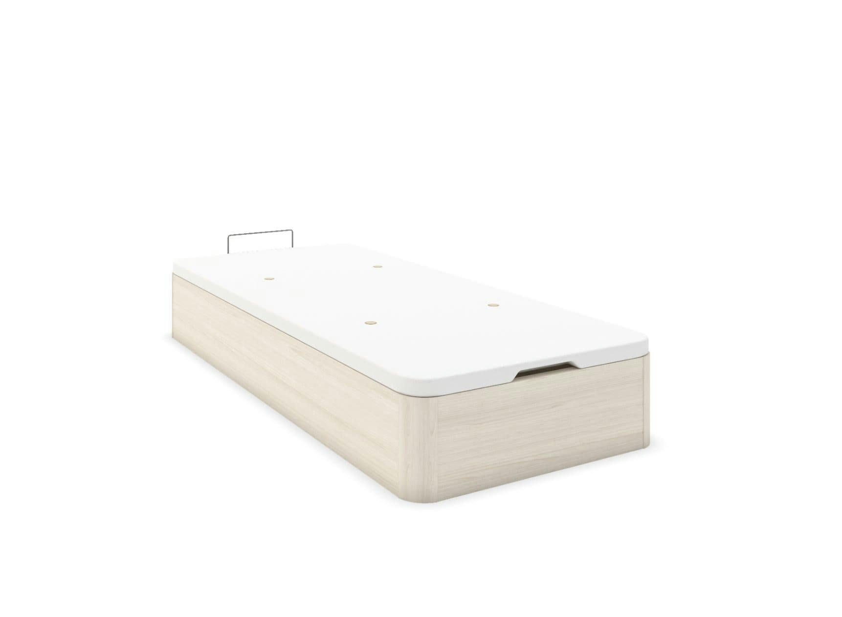 BASTIA - Lit coffre en bois 90x200 Chêne Blanchi