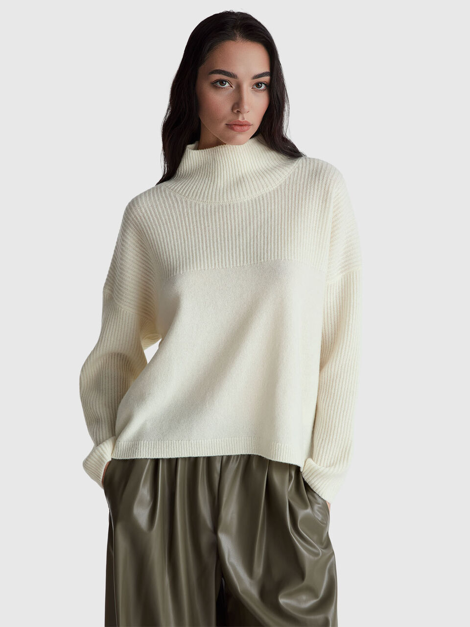 100% wool high neck sweater