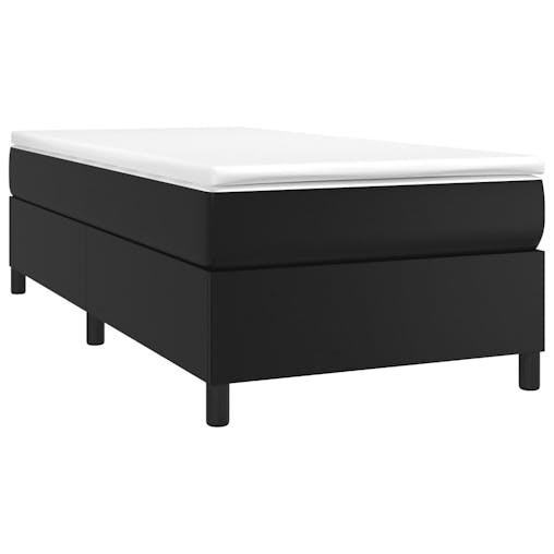 NNEVL Box Spring Bed with Mattress Black 107x203 cm King Single Faux Leather