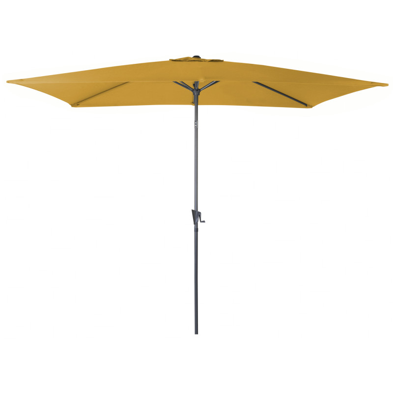 Parasol droit inclinable curry avec manivelle 300 x 200 cm