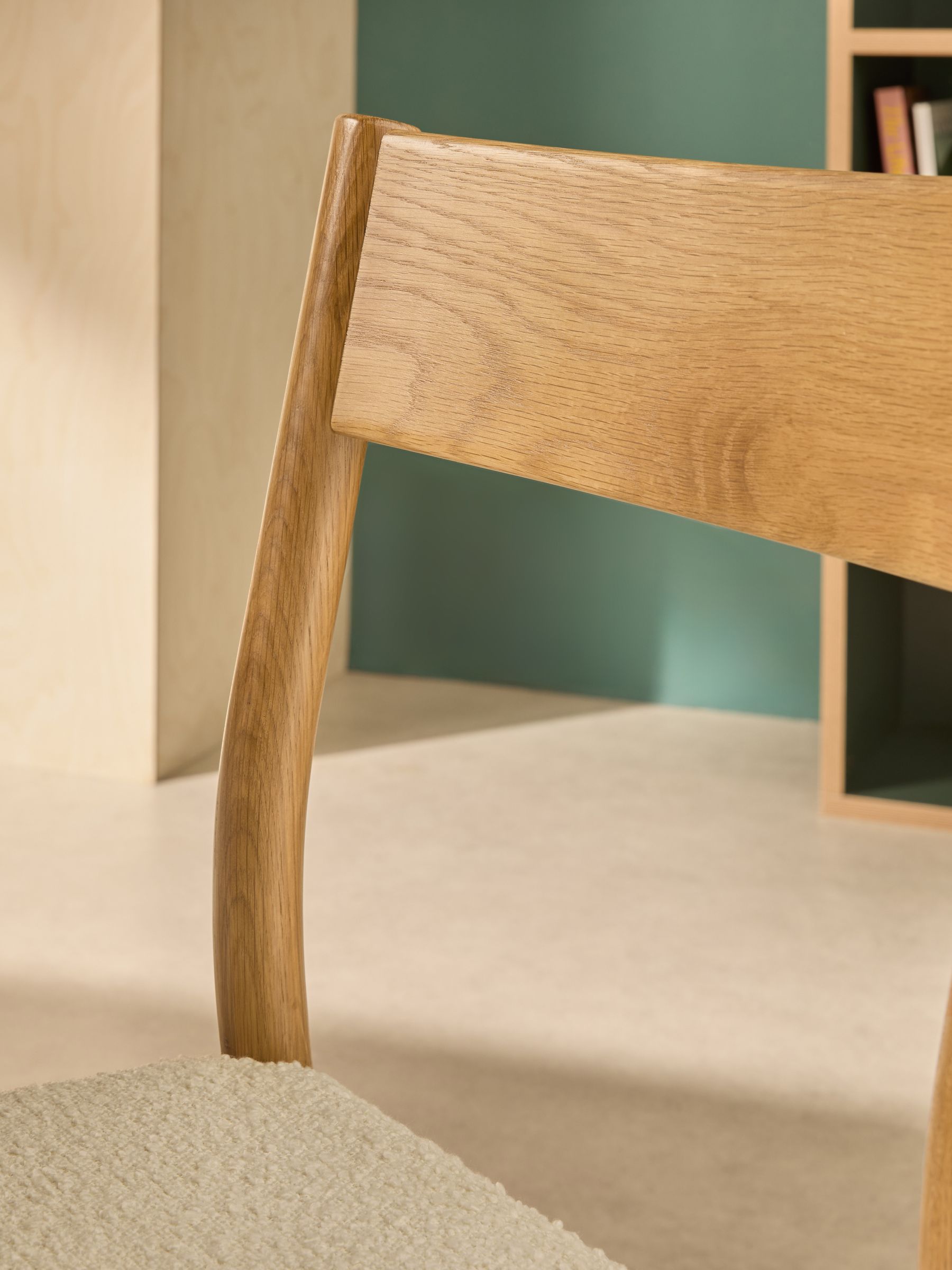 Set of 2 Natural and Off White Boucle Rhye Dining Chairs