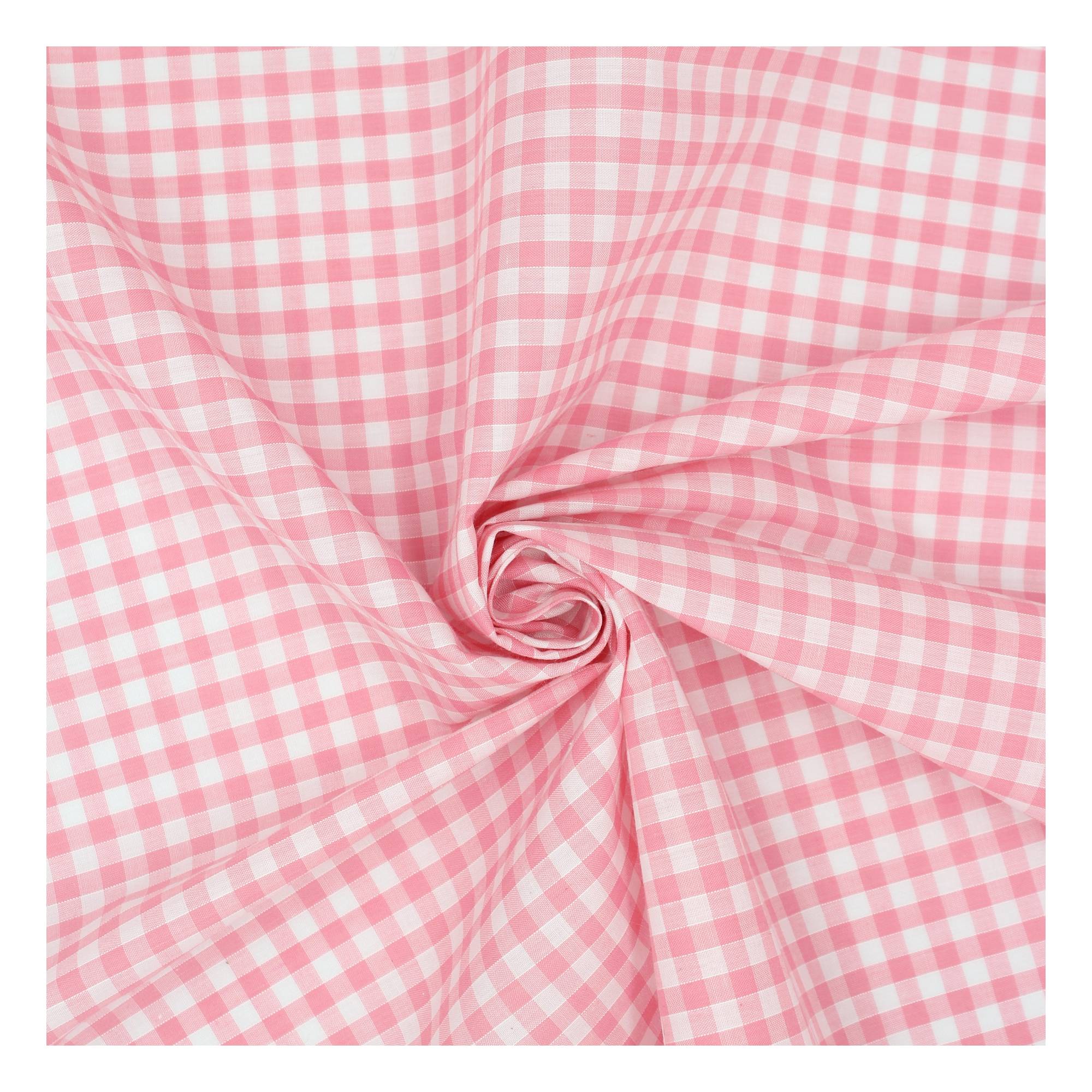 Pink 1/4 Gingham Fabric by the Metre