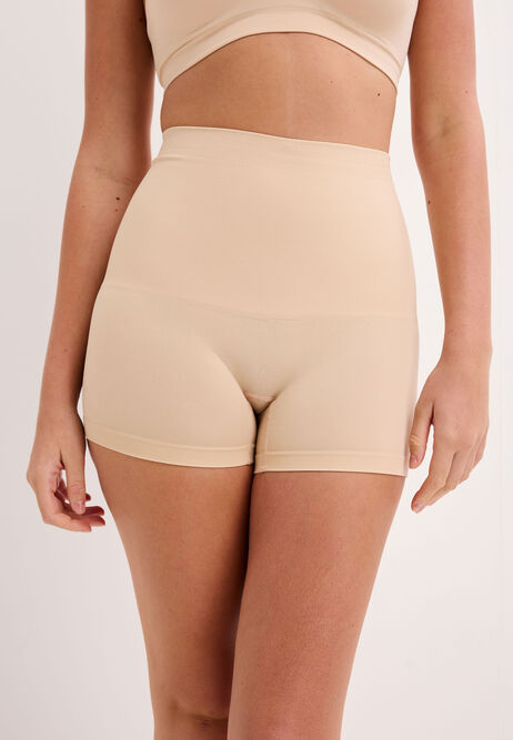 Womens Nude High Waist Control Short Briefs