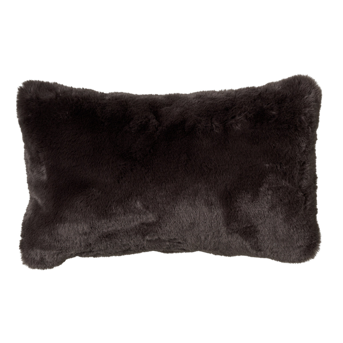 ZAYA - Kussenhoes 30x50 cm - bontlook - effen kleur - Raven - zwart