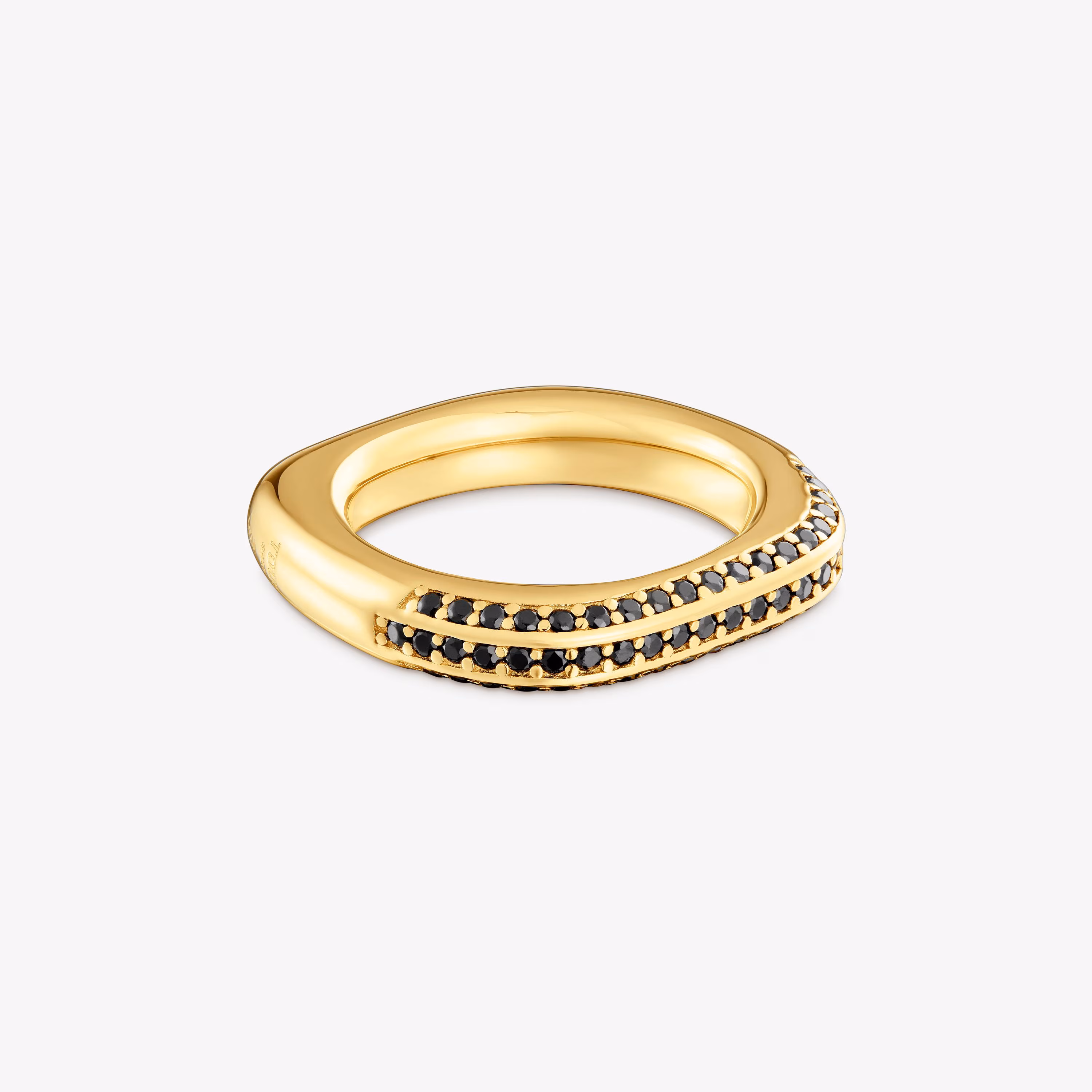 Anillo con baño de oro 18 kt sobre plata y espinelas Line