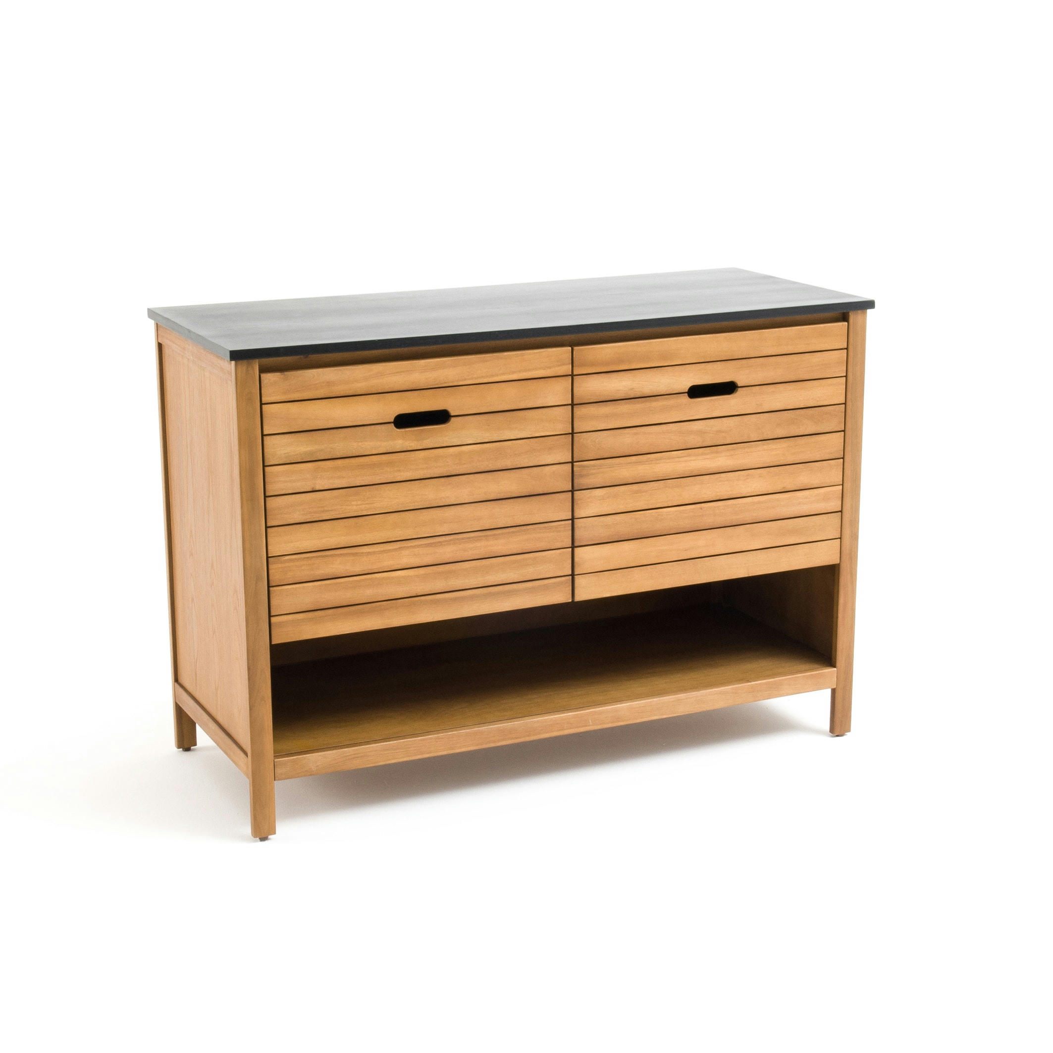 Meuble sous vasque Saturne, acacia, L120 cm