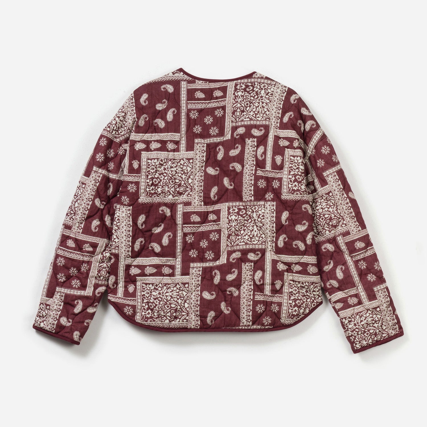 Veste bordeaux matelassée motif cachemire