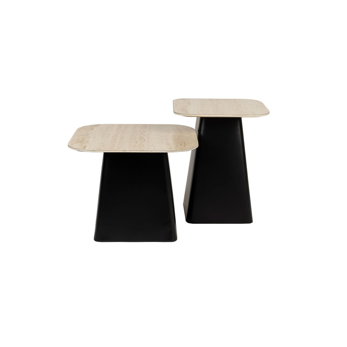 Housecraft Living Baru Bijzettafel Travetin Look - Set van 2