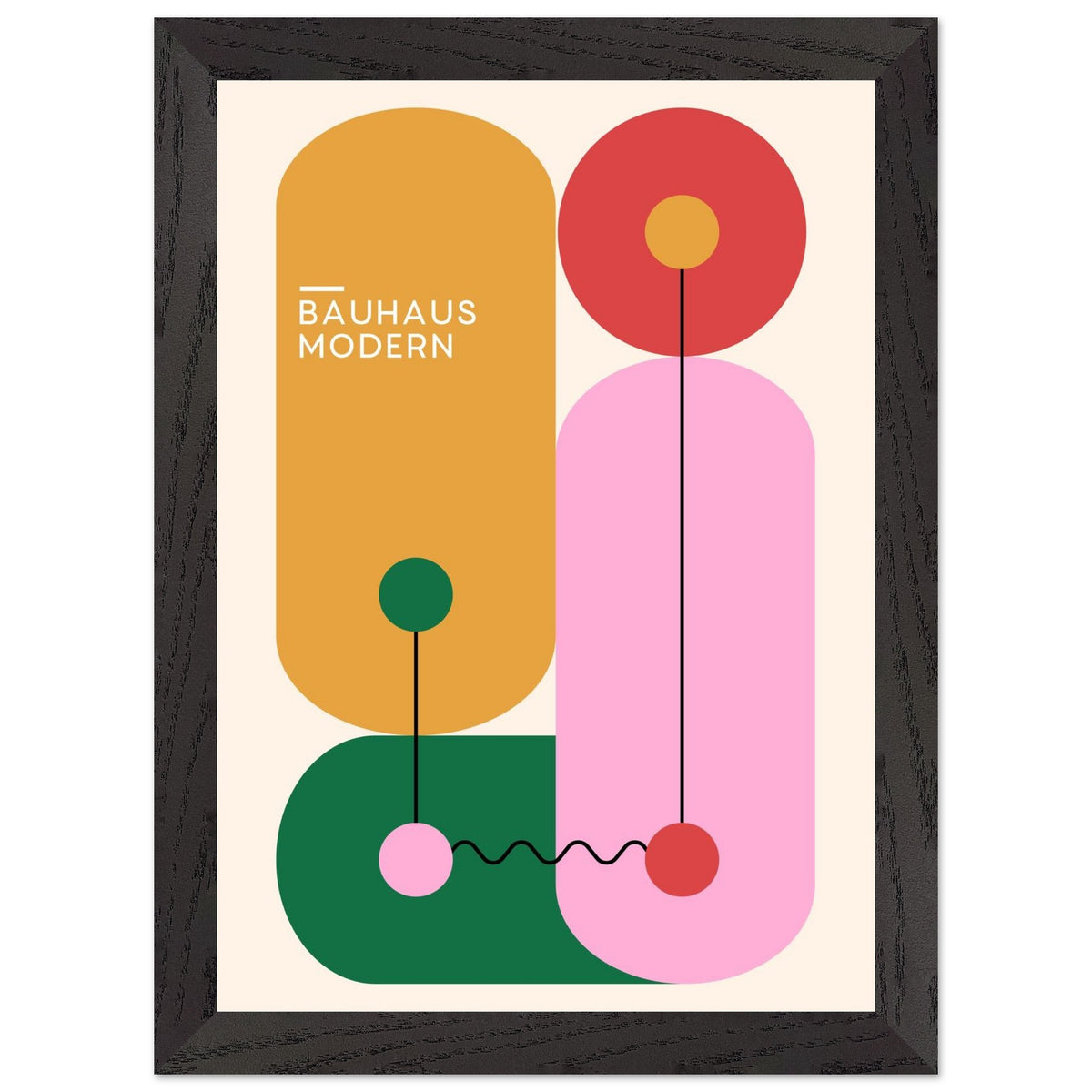 Artfulprints Poster met Lijst Bauhaus - Modern art  - A4 21x29.7 cm - Meerkleurig