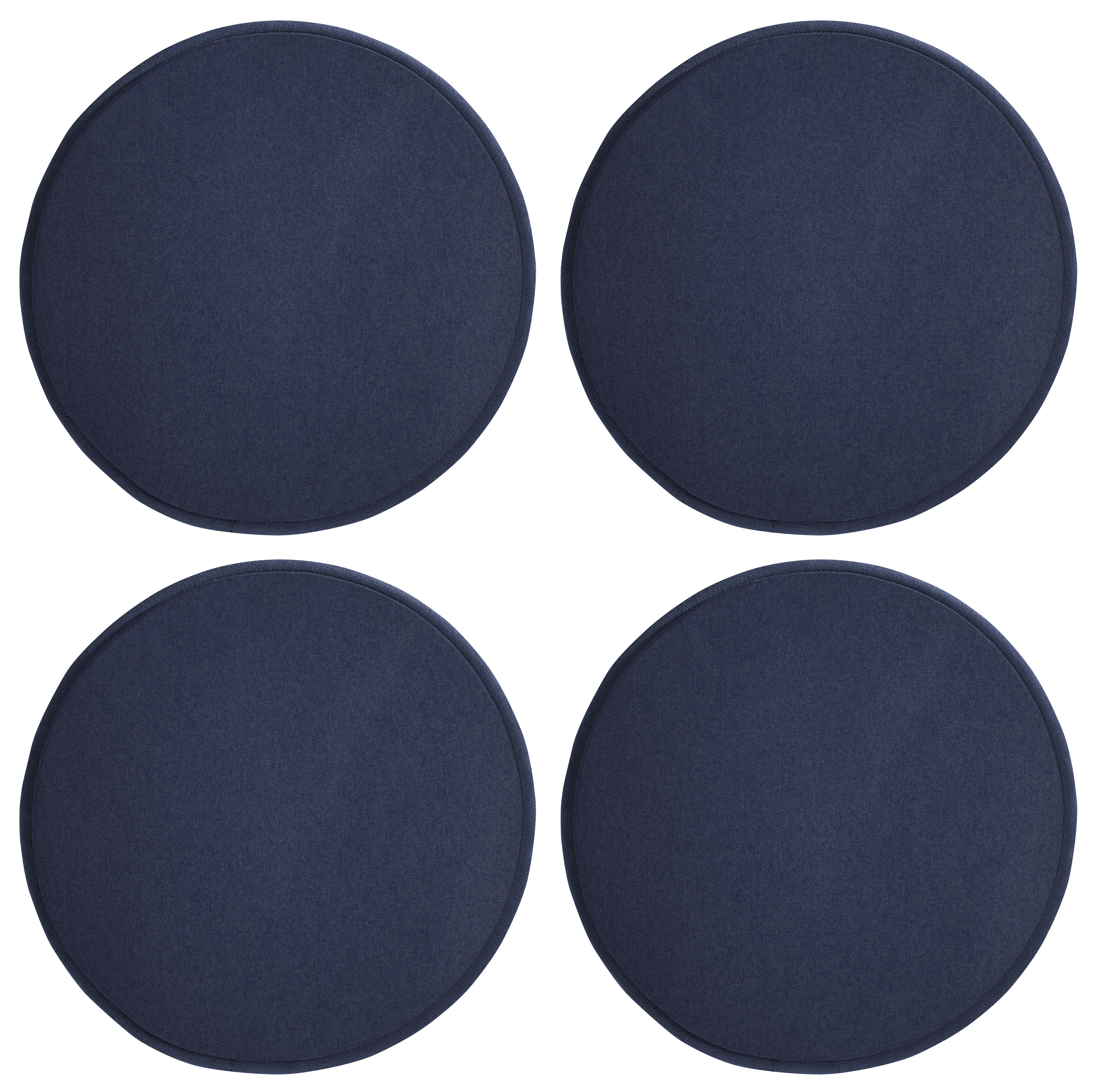 FELT - Galettes de chaise bleu foncé imitation feutre - Lot de 4 -  Ø 35cm