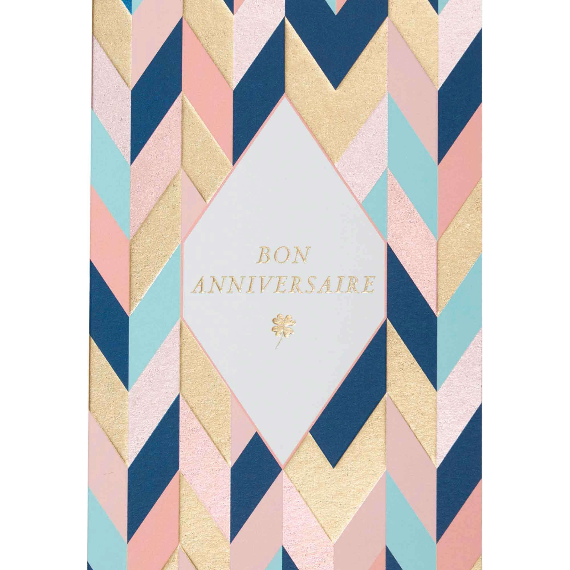 - Carte graphique bon anniversaire pastel et or