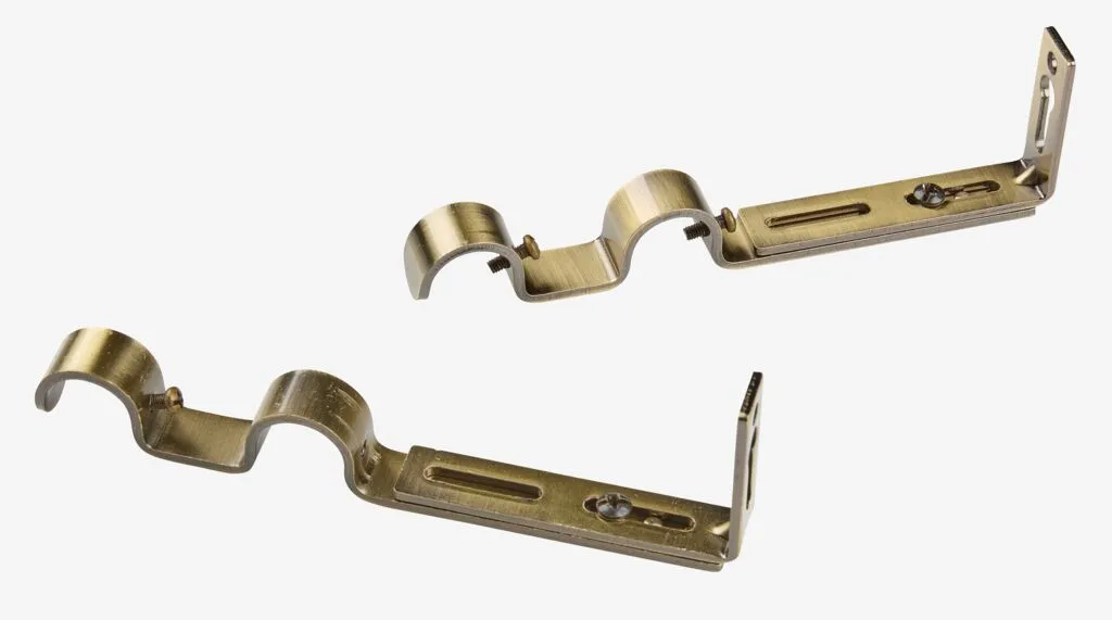 Dobbeltbeslag Ø19mm messing