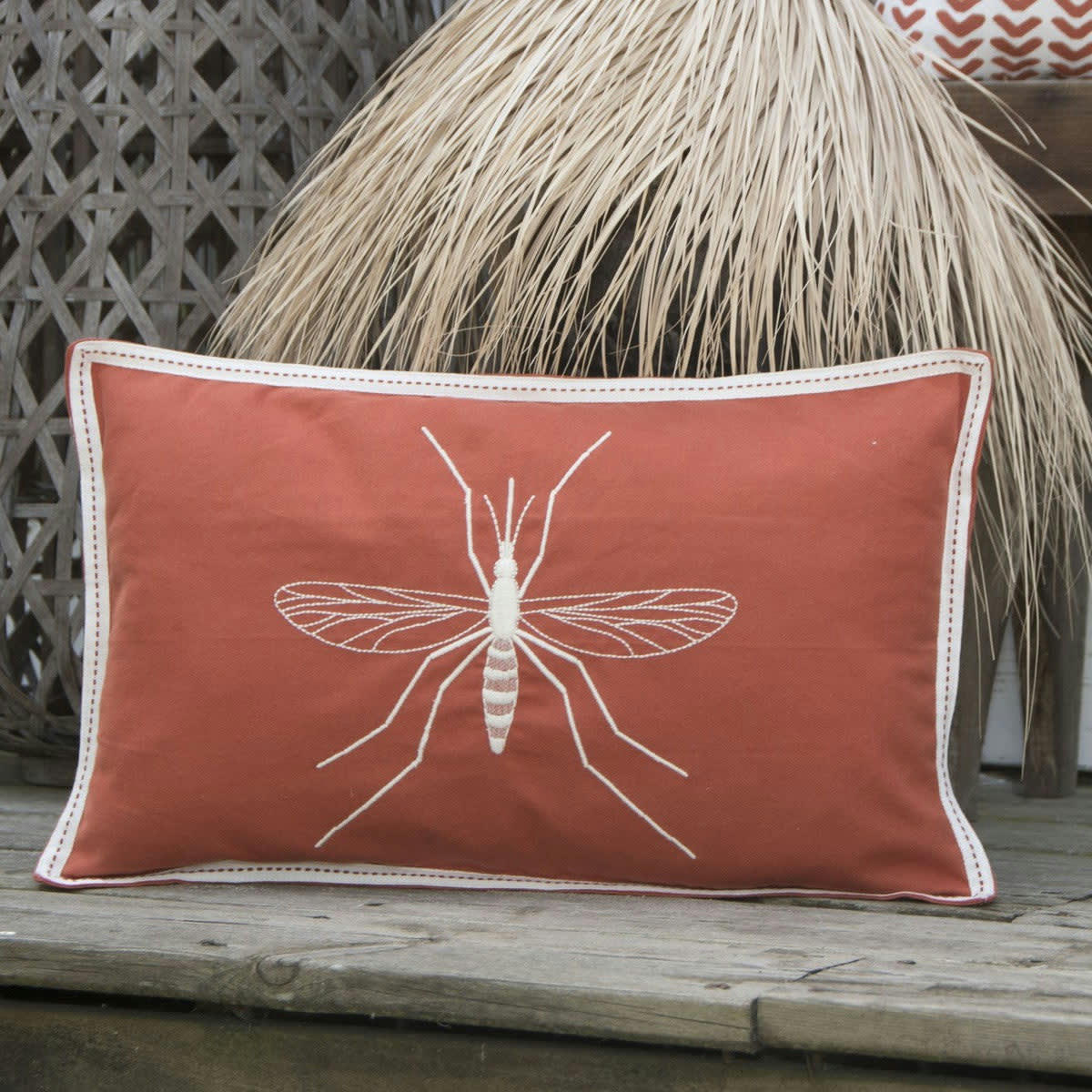 MOSQUITO - Housse de coussin coton  50x30 terracotta