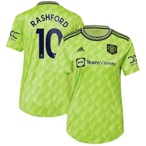 Marcus Rashford Manchester United adidas Women's 2022/23 Third Replica Player Jersey - Neon Green