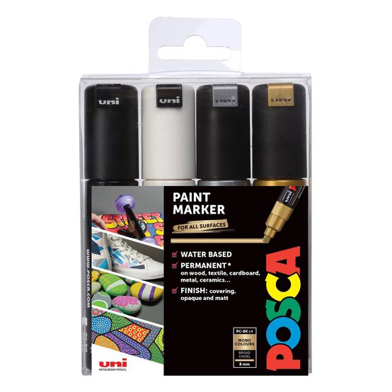 Uni-ball Mono Posca PC-8K Marker Pens 4 Pack