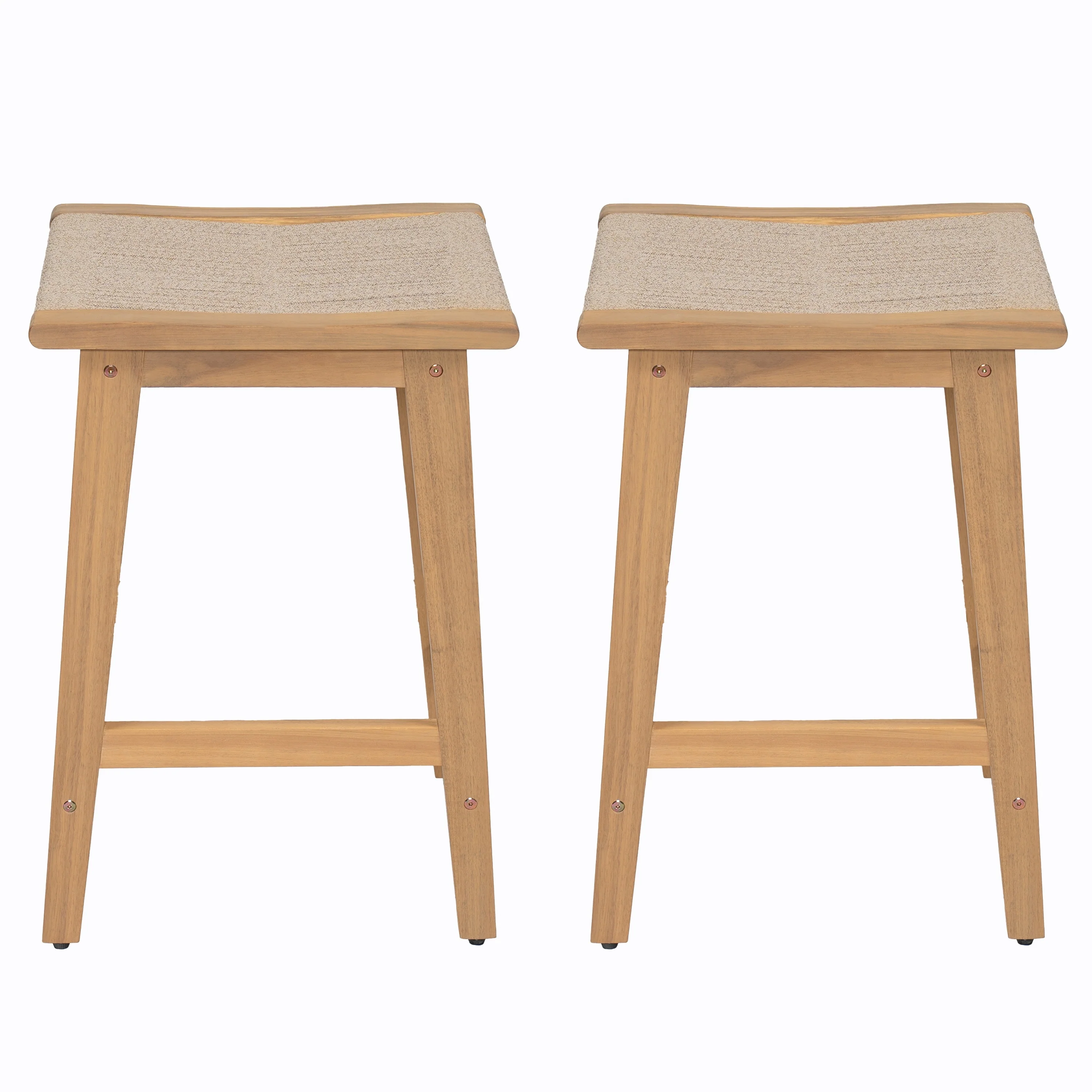 Christopher Knight Home- Lingard Acacia Wood Backless Patio Counter Stool(Set of 2)
