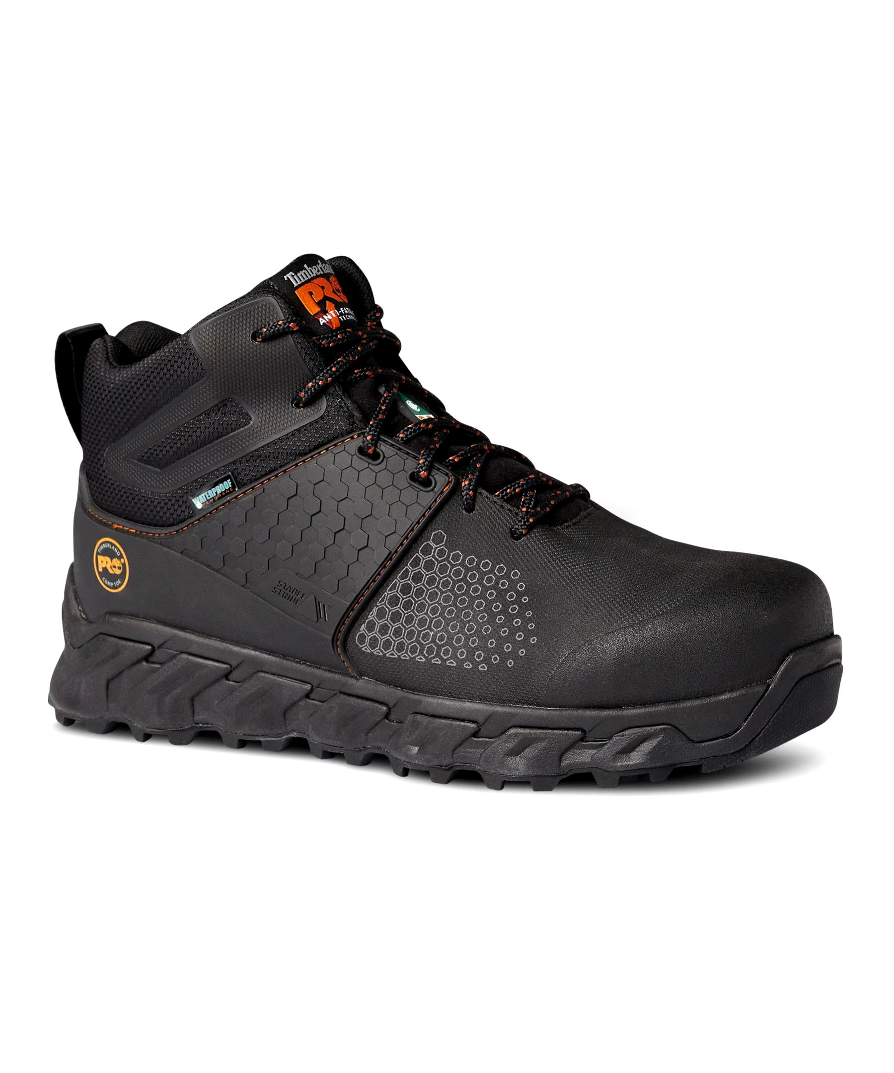 Timberland PRO Men's Composite Toe Composite Plate Pro Ridgework Ever-Guard Waterproof Safety Work Boots - Black