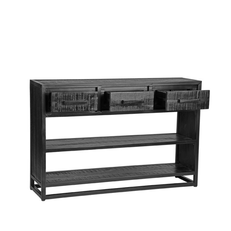 LABEL51 Sidetable Chili - Zwart Mangohout - 115x30x75cm