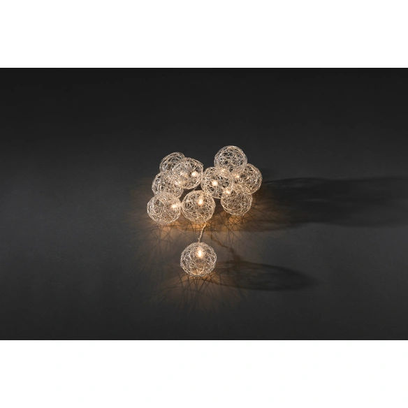 LED-Lichterkette, Ø 6 cm, L: 525 cm, warmweiß, silberfarben