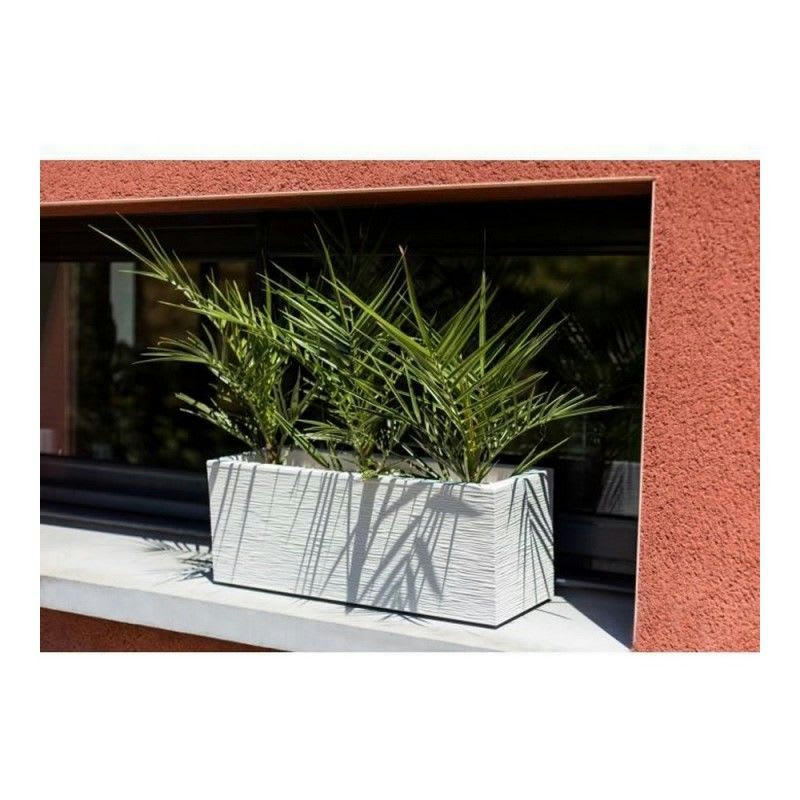 GRAPHITUP - Balconnière rectangulaire 59x20x23 cm en polypropylène blanc