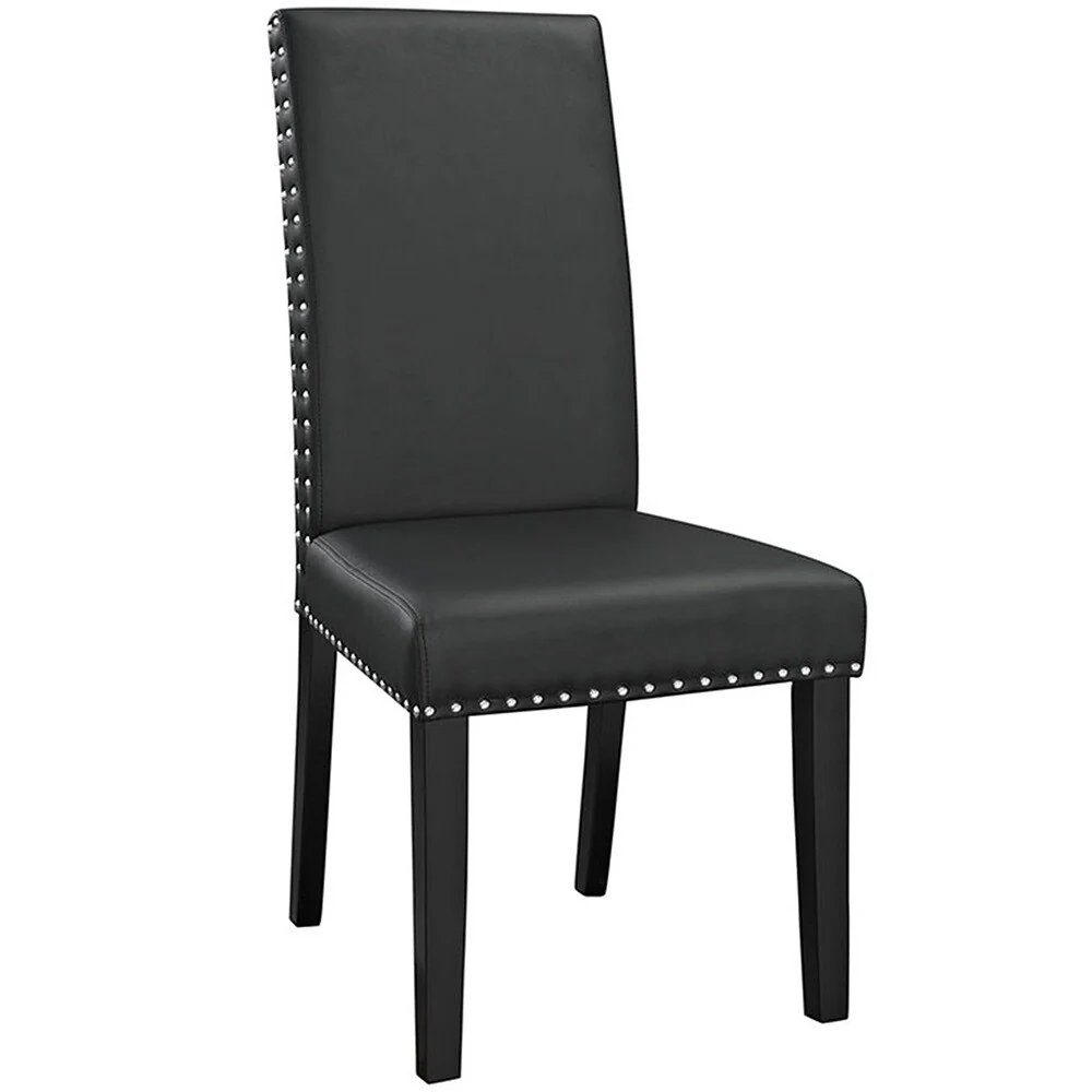 Milton Nailhead Trim Black Parson Dining Chair