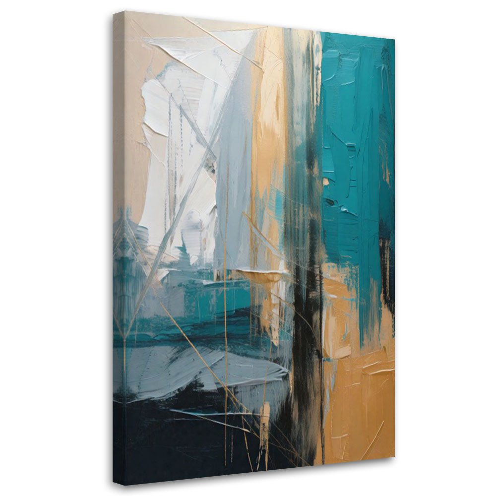 Feeby Obraz nowoczesny, Abstrakcja Geometryczna Złoto 40x60
