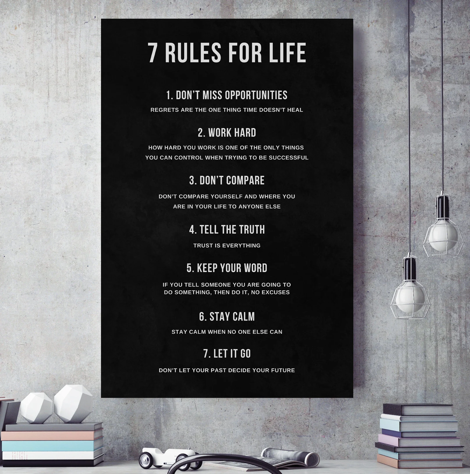 MOTIVATIONAL CANVAS ART - Inspirational Canvas Wall Art Home Office Decor Wall Art Poster Gym Sign Gift