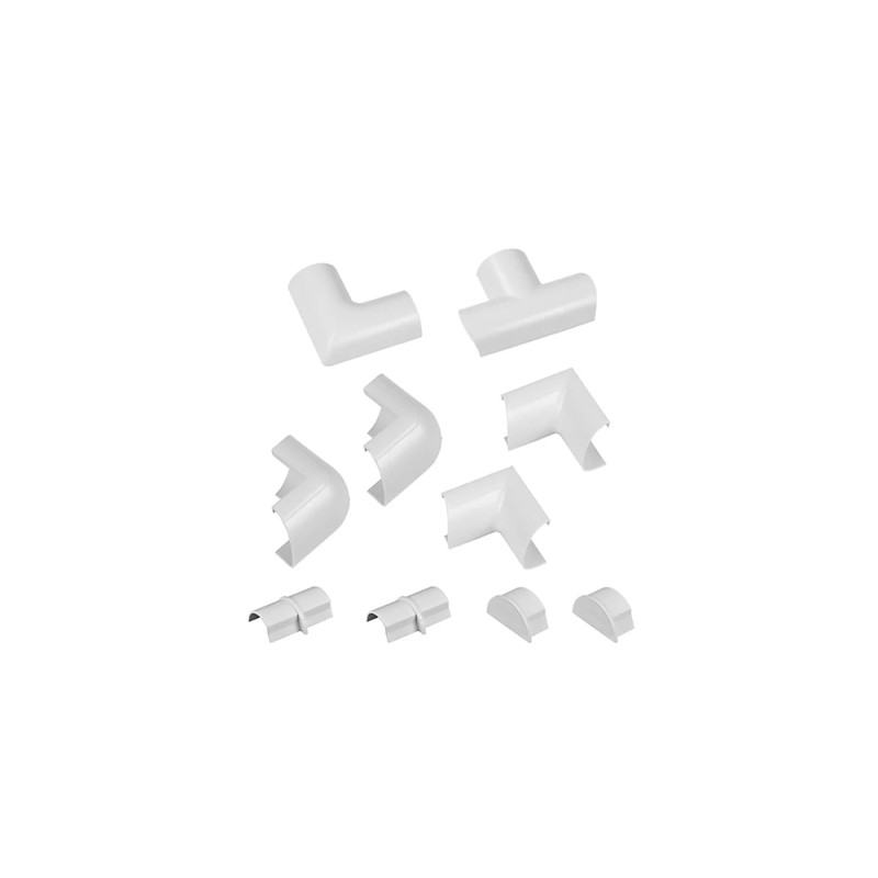 Kit d'accessoires pour goulotte en plastique blanc 30 x 15 mm 10 pièces D-LINE