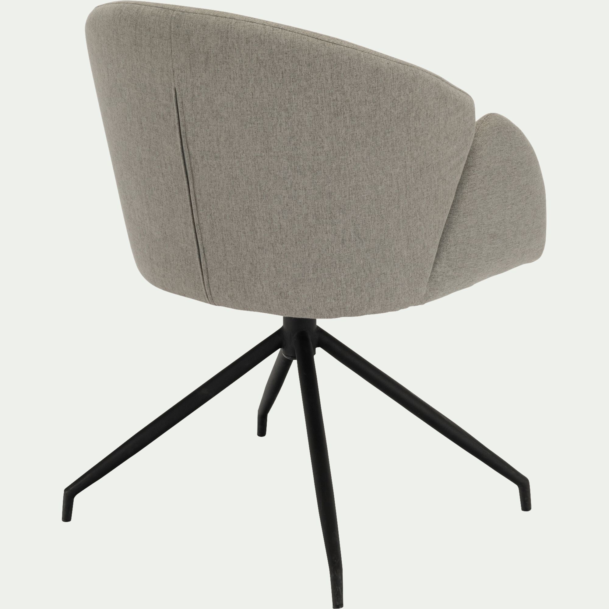 GABRIEL - Chaise pivotante avec accoudoirs en tissu et piétement en fer - gris