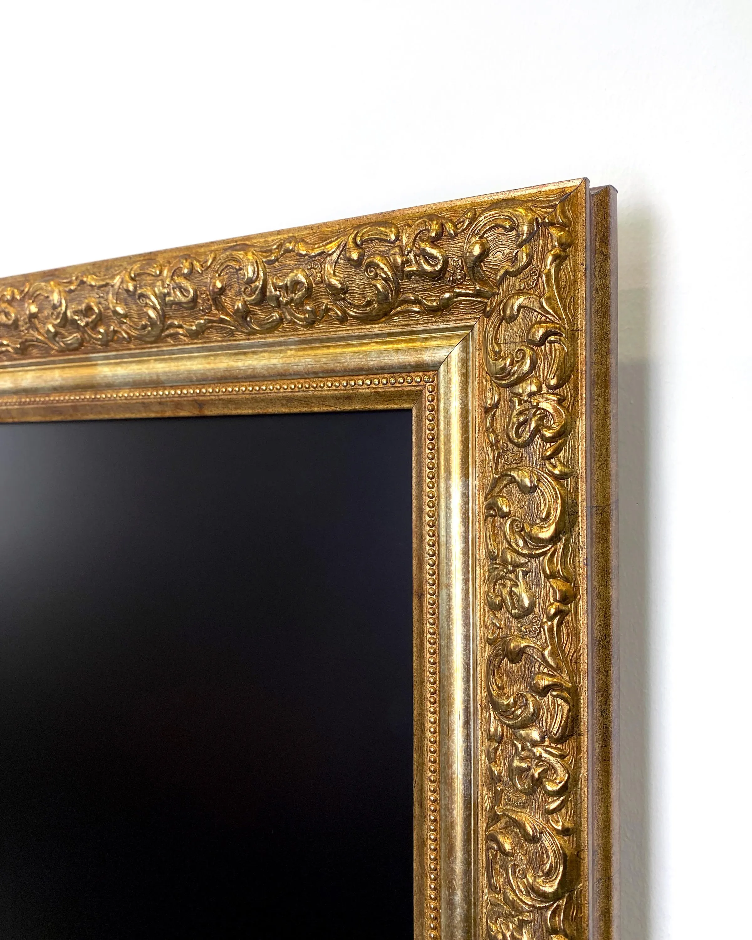 Gold TV Frame for Samsung The Frame, Embossed Ornate Bezel Frame, TCL Hisense Canvas TV Television Cover, 32, 43, 50, 55, 65, 75, 85 inch