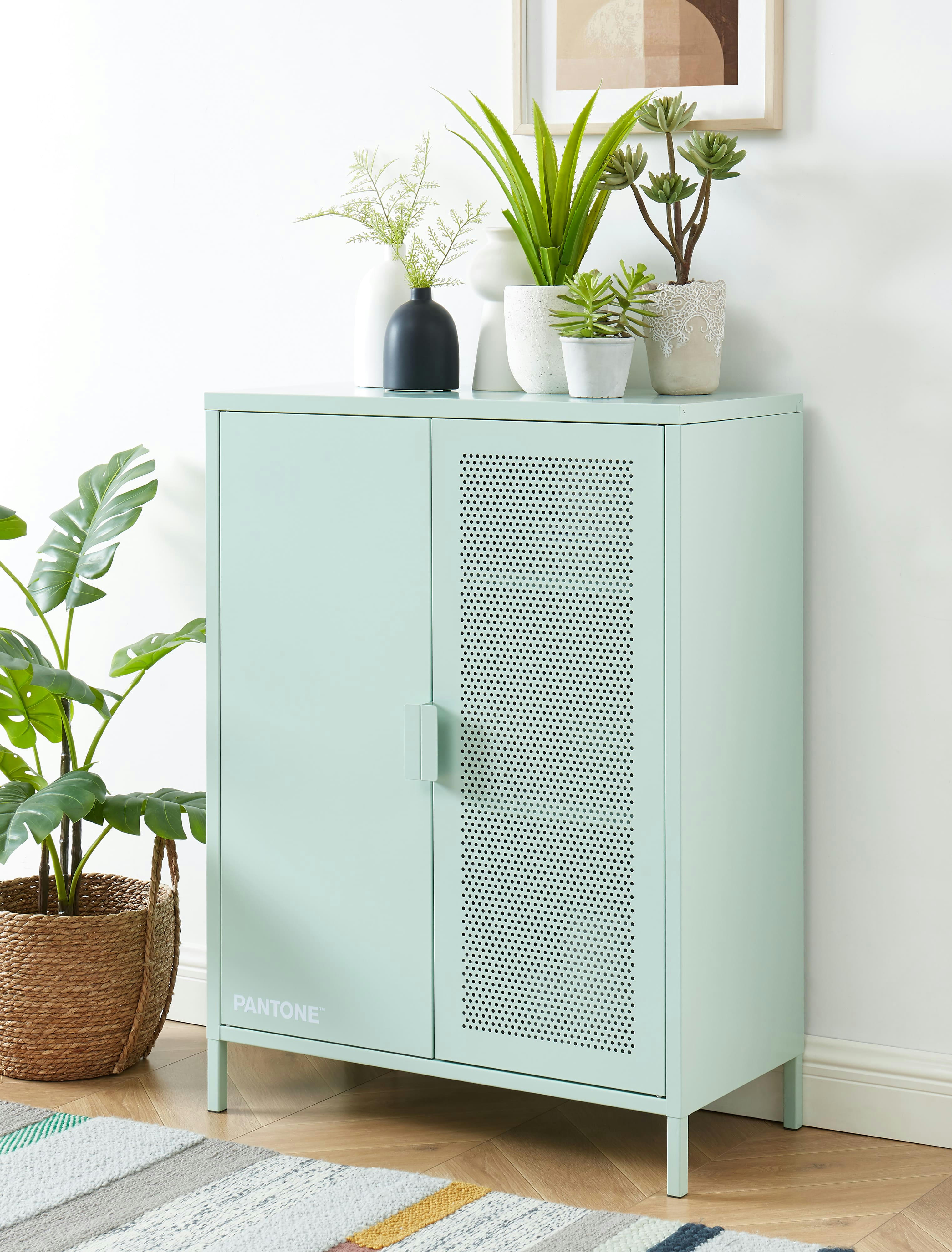 PANTONE - Buffet  métal vert menthe h100cm