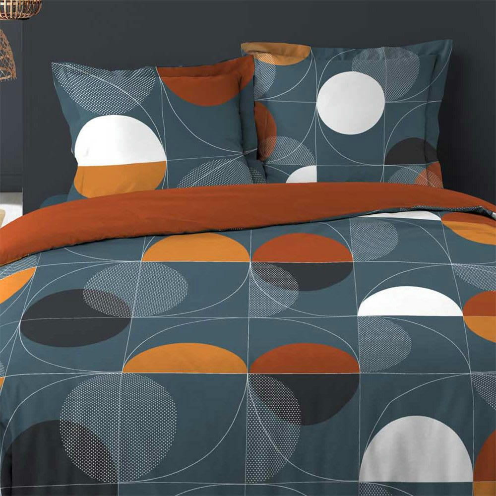 TERRAPOP - Housse de couette 260x240 coton + 2 taies