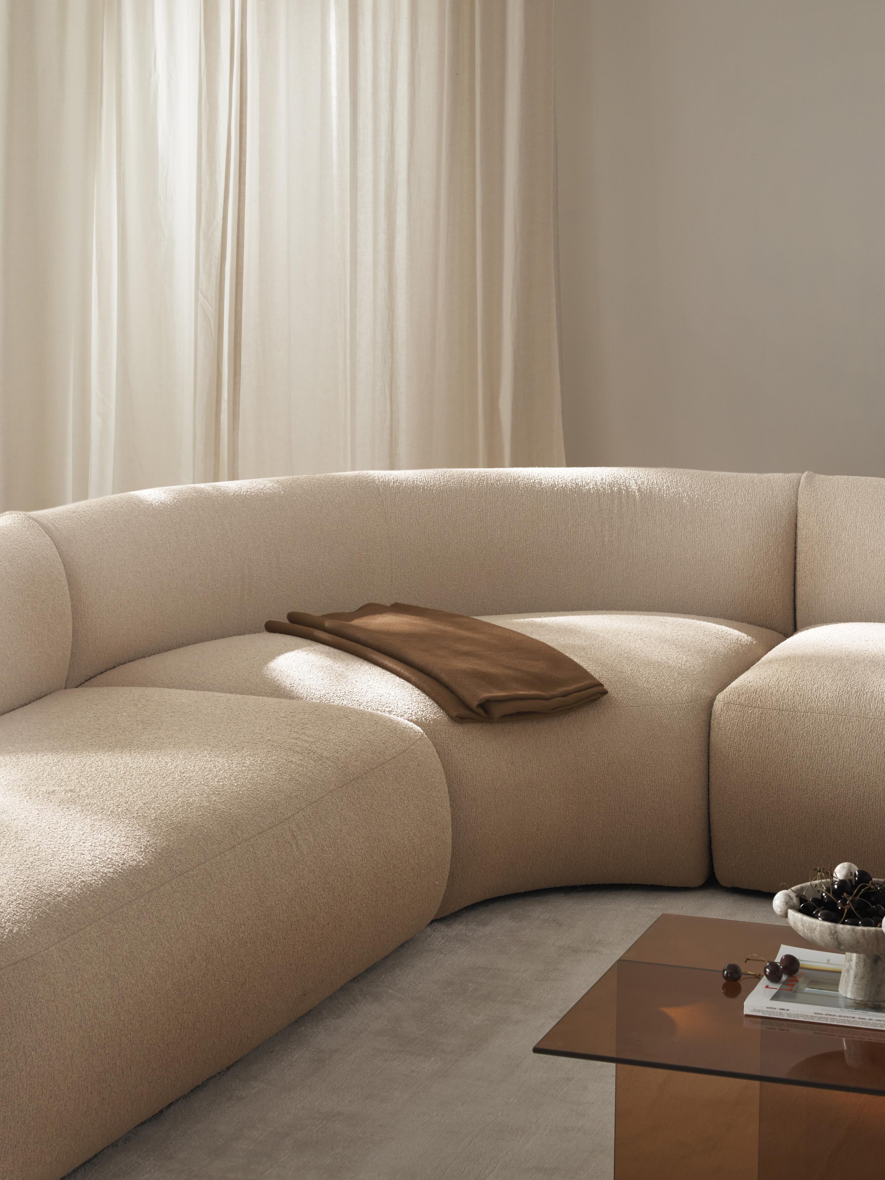 Rundes Bouclé-Eckmodul Sofia