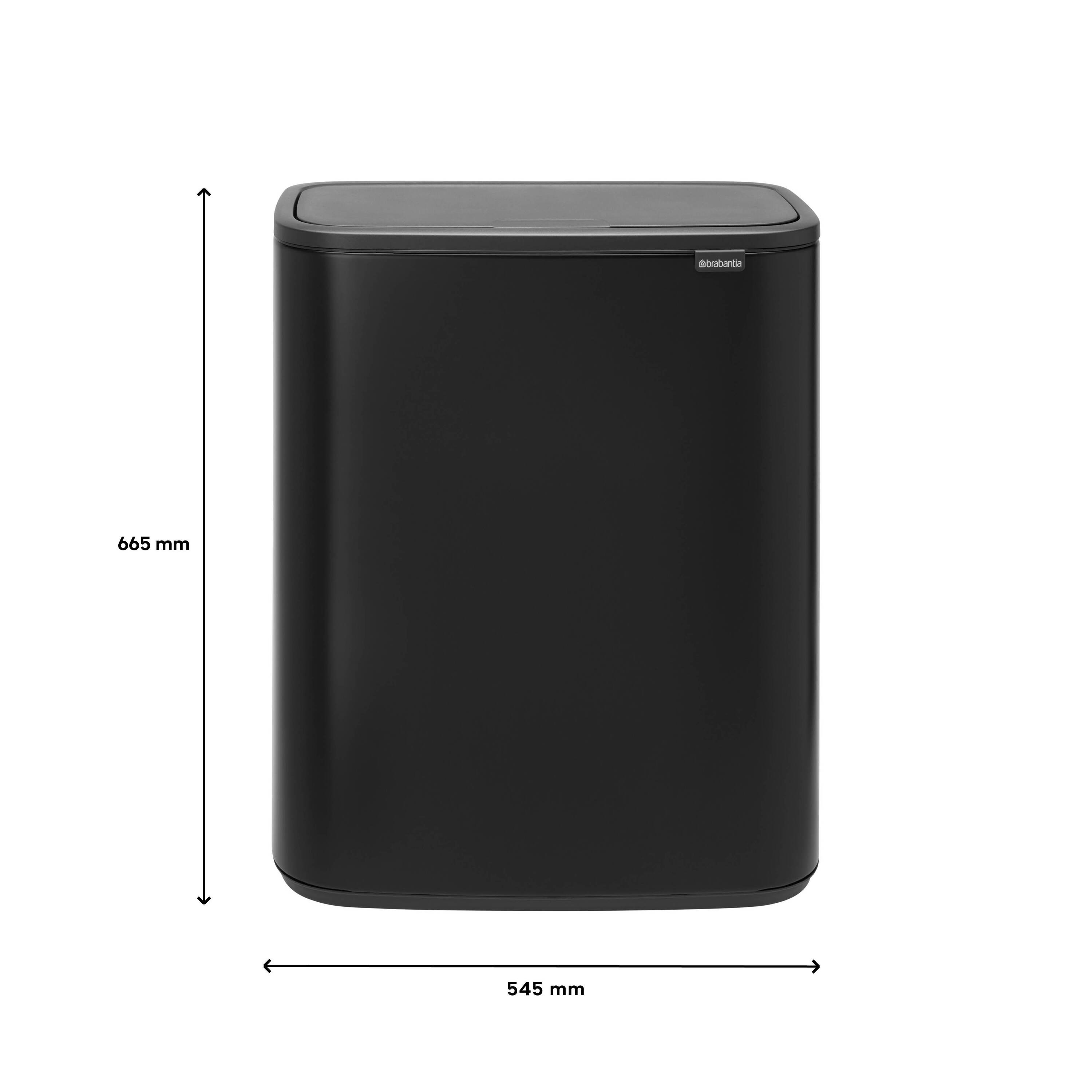 Brabantia Bo Touch Bin Afvalemmer 2 x 30 L - Zwart