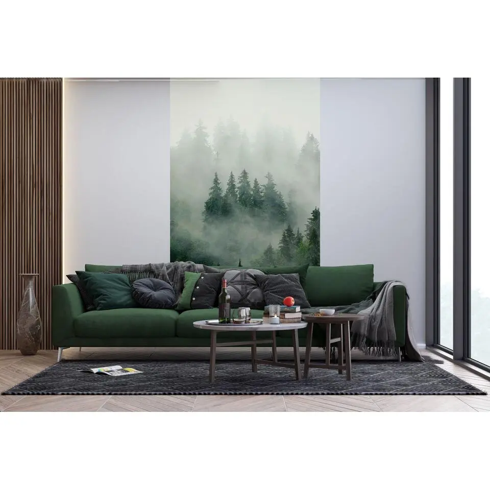 Sanders & Sanders fotobehang berglandschap met bomen groen - 270 x 150 cm