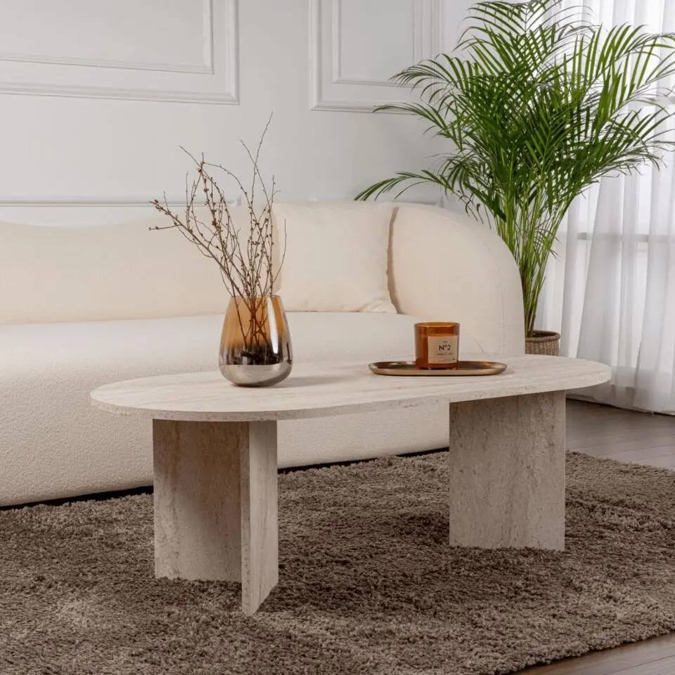 Calicosy - IRIS Ovale salontafel L119 cm - Kasjmier - 60x119x39,8 cm