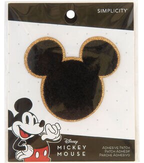 Simplicity Disney 3 Black Chenille Mickey Mouse Patch