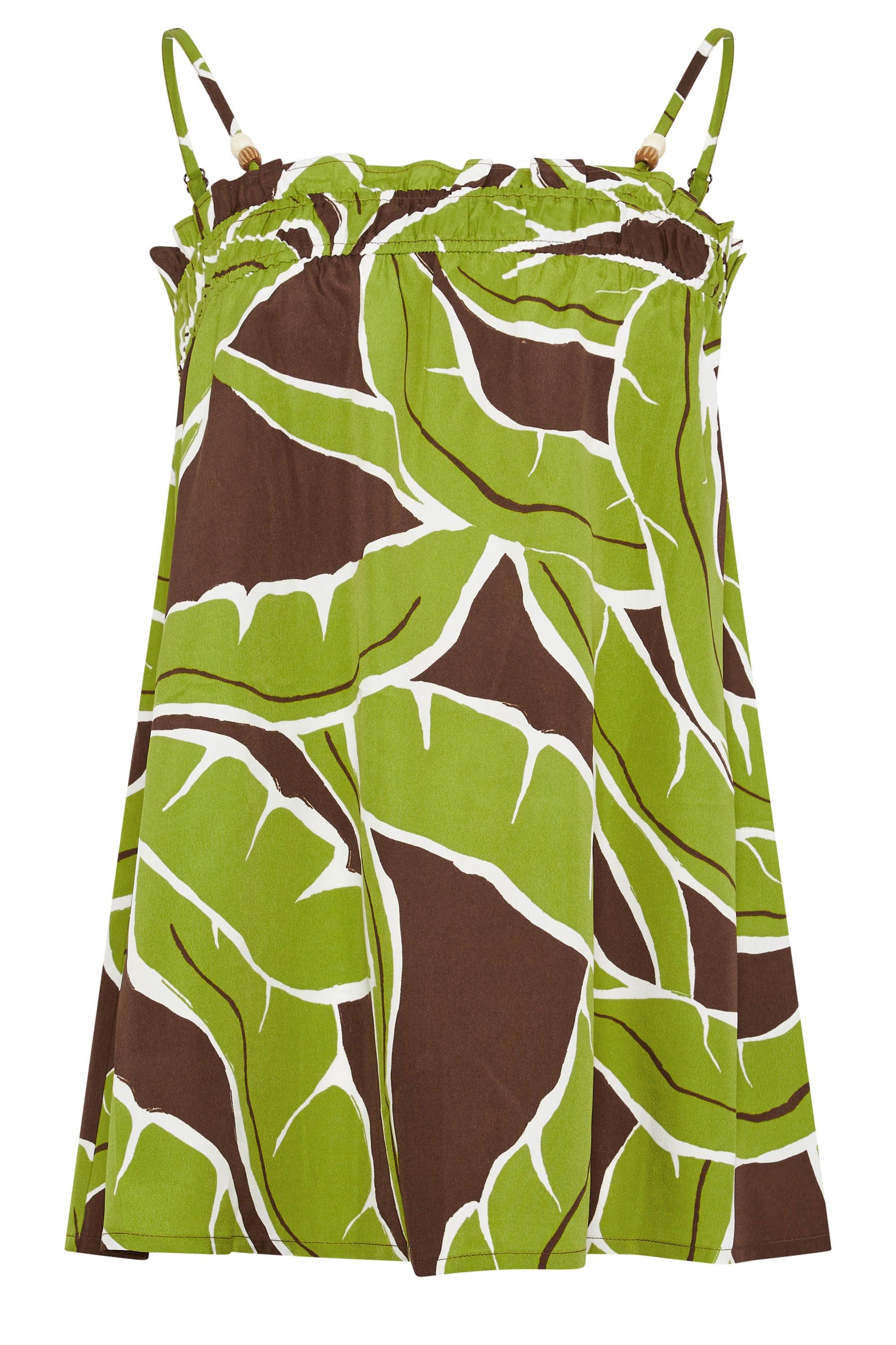 Long Tall Sally Tall Palm Print Beaded Cami Top