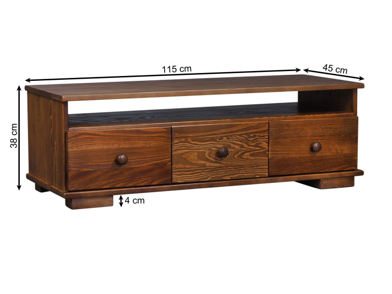 Stolik RTV Modern II 115 cm drewniany, kolor sosnowy