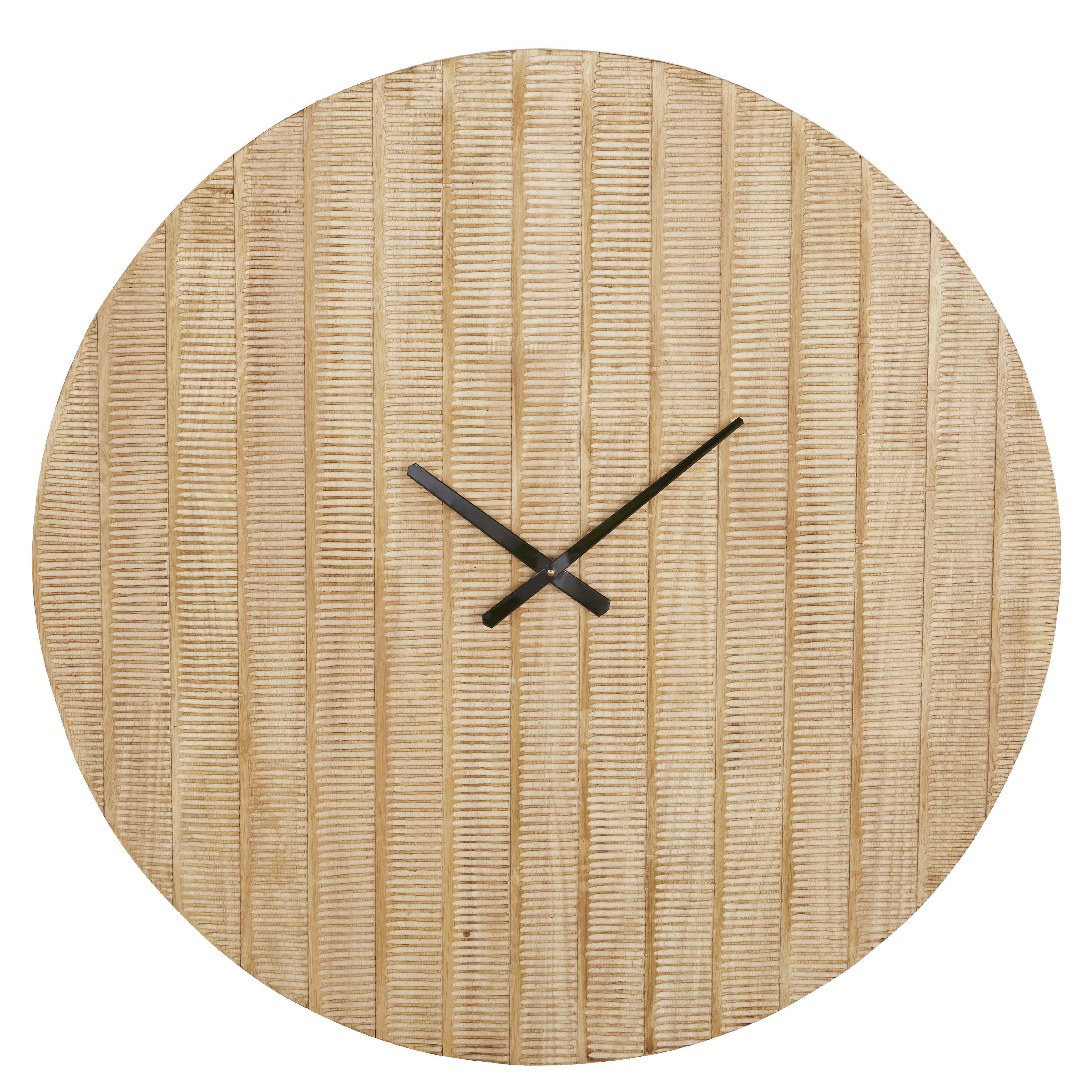 SANKOS - Horloge murale en bois de manguier gravé D90