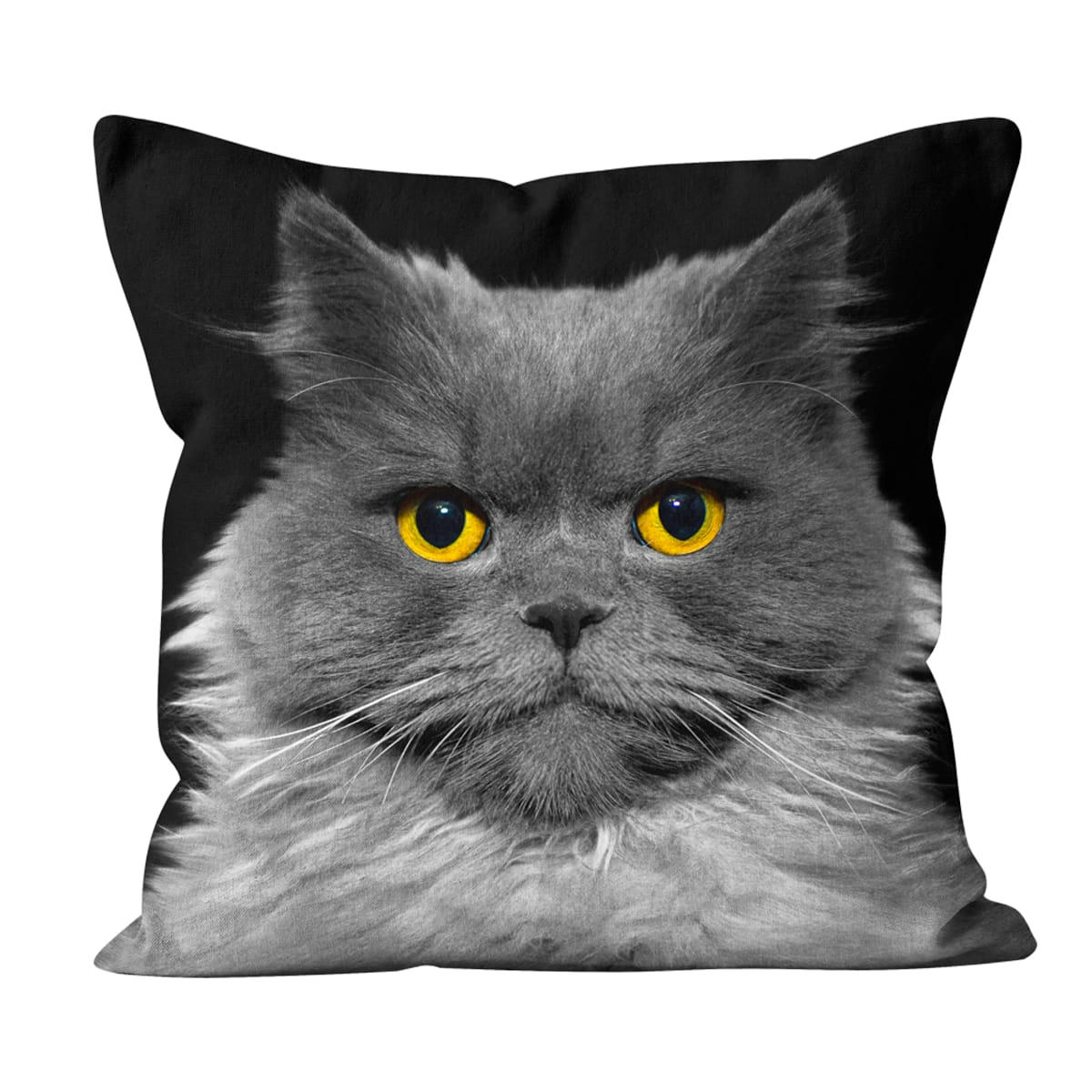 - Coussin chat suédine noir 40x40cm