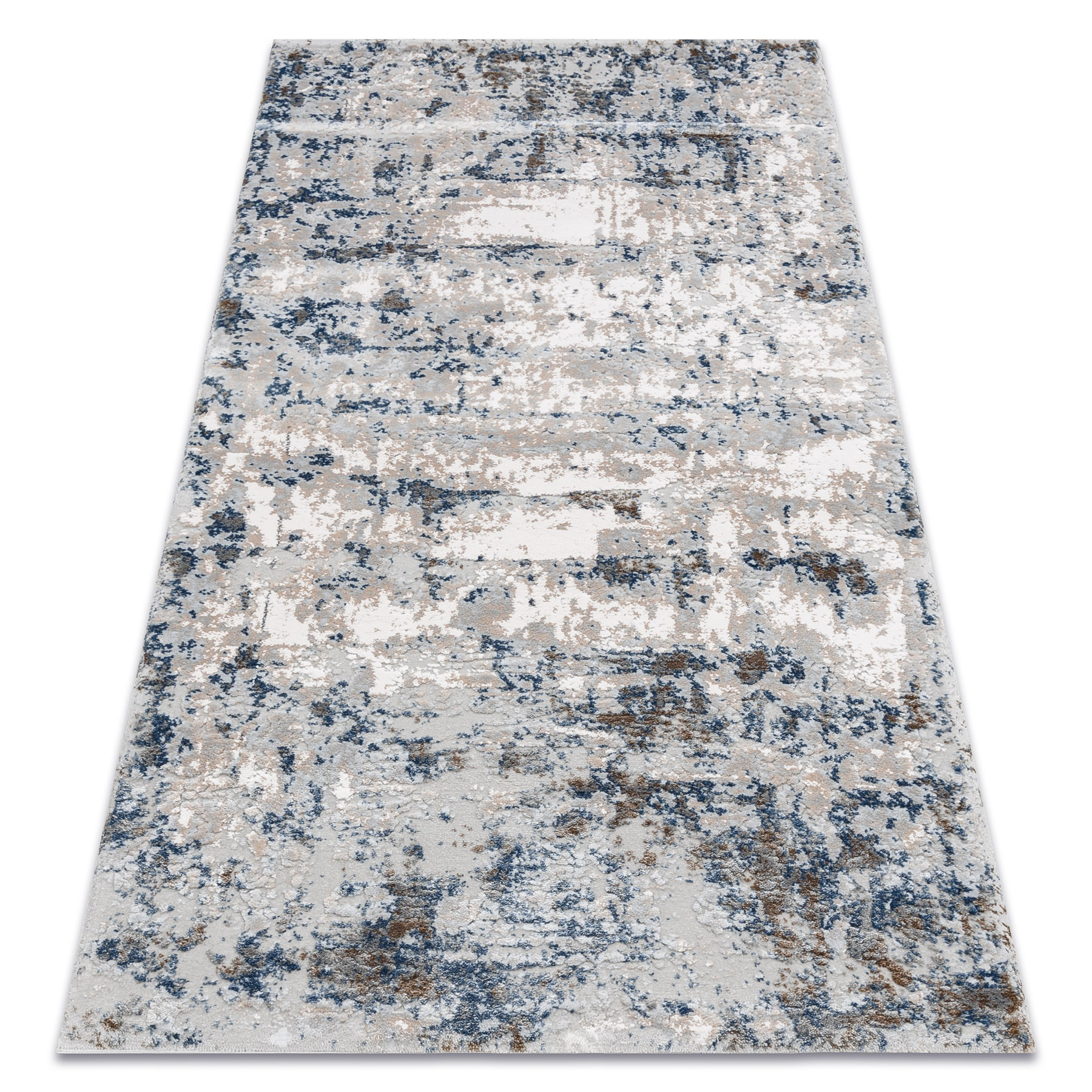 Dywan AKRYL VALS 8121 Abstrakcja przecierany szary / niebieski70x140 cm