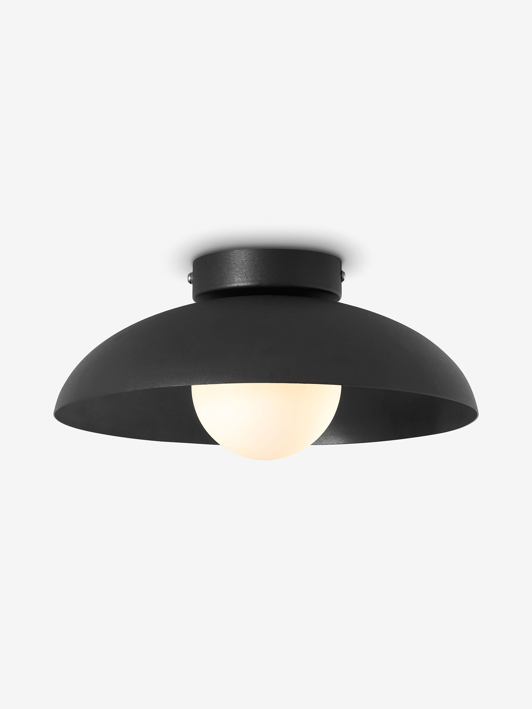 Malta Bathroom Flush Ceiling Light in Black